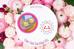 Cute Sun Earring Laser Cut File- SVG FILE Product Image 1