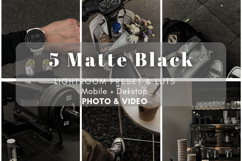 5 Matte Black Preset Lightroom and LUTs Video Filter Product Image 1