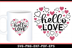 Hello Love SVG, Funny Valentine T shirt Designs PNG Product Image 2