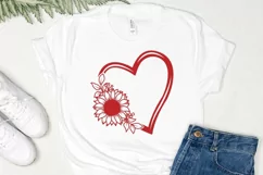 Flower Heart Svg, Sunflower Svg, Heart Svg Product Image 3