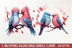 Breeds of Valentine Kissing Birds, Valentine's Day Clipart Product Image 1