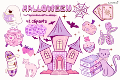 Halloween png svg, coquette Halloween clipart, rero vintage Product Image 1