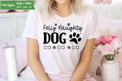 Feliz Naughty Dog SVG Design | Dog SVG Design Product Image 1