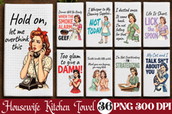 Retro Housewife Kitchen Towel Bundle, Sarcastic Women Quotes Product Image 1