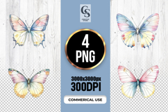 Pastel Blue Butterfly Clipart Sublimation PNG Product Image 1