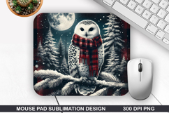 Owls Mouse Pad Sublimation, Christmas Mouse Pad PNG Product Image 1