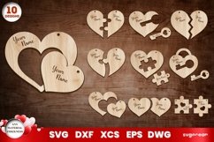 Valentine&#039;s Day Hearts Keychains | Laser Cut | Glowforge Product Image 1