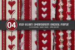 Red Heart Embroidery Digital Paper Product Image 1