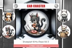 Car Coaster Grumpy Kitty Product Image 1