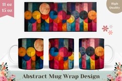 Abstract Mug Wrap Sublimation, Colorful Circles Mug PNG Product Image 1