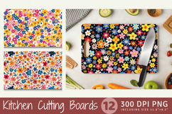 Colorful Ditsy Flowers Cutting Boards sublimation Design Product Image 1