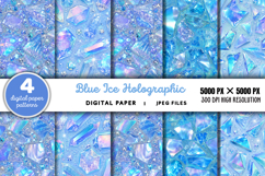 Blue Ice Holographic Digital Papers JPG Product Image 1