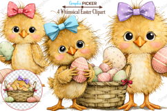 Whimsical Easter Animals PNG, Whimsical Bunny Easter Clipart Product Image 1