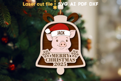 Christmas Tree Toy Pig SVG laser cut file for Glowforge Product Image 1