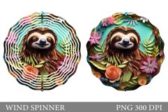 Sloth Wind Spinner Design. Paper 3D Sloth Wind Spinner Product Image 1