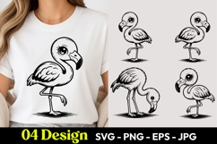 Cute Flamingo SVG PNG Product Image 1