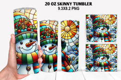Snowman Skinny Tumbler 20oz Wrap Design, Christmas Tumbler Product Image 1