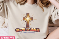 GLOW FOR JESUS let your light PNG, Jesus Sublimation PNG Product Image 2