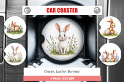 Classic Easter Bunnies Car Coaster Product Image 1