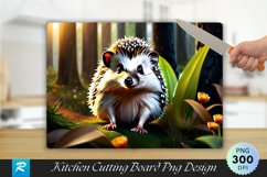 European Hedgehog Cutting Board Sublimation Design Product Image 1