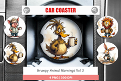 Car Coaster Grumpy Animal Morning Product Image 1