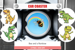 Car Coaster Bee with Rainbow Product Image 1