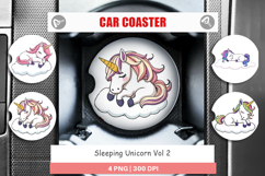 Car Coaster Sleeping Unicorn Product Image 1