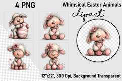 Whimsical Easter Animals Clipart Product Image 1