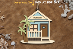 Beach House Ornament SVG laser cut file for Glowforge Product Image 1