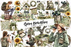 Spring Birdwatching Clipart - Set Of 46 Png Bundle Product Image 1