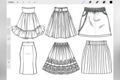 100 Procreate Skirts Stamp Brushes Product Image 2