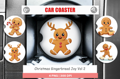 Car Coaster Gingerbread Christmas Joy Product Image 1
