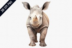 Cute Cartoon Rhino Sublimation - Rhino Sublimation Design Product Image 1