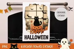 Happy Halloween Towel, Cartoon Halloween Sublimation Product Image 1