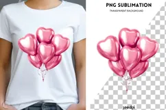 Valentine balloons png design for T-shirts Product Image 1