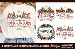 4 Christian Christmas Quote PNG Designs, 4 Christmas Faith Q Product Image 1