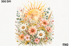 Boho Floral Sun Wildflower Sublimation SVG Product Image 2