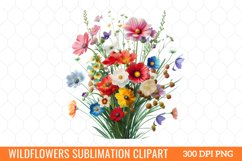 Colorful Wildflowers Sublimation Clipart Product Image 2