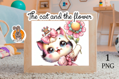 The cat and the flowers Product Image 1