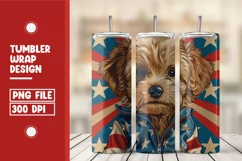 Patriotic dog 4th of July Tumbler Wrap Design Product Image 1