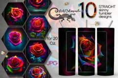 Space rose | Skinny tumbler Sublimation design bundle, JPG Product Image 1