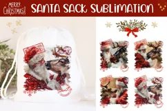 Santa Claus Santa Sack, Christmas Gift Bag Sublimation Product Image 1