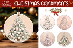 Pink Christmas Tree Ornament Designs, Christmas Gift Tags Product Image 1