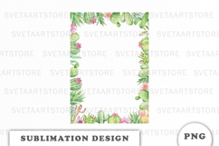 Watercolor Cactus and Succulents Frame PNG Product Image 1