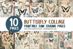 Butterfly Collage Junk Journal Pages Product Image 1