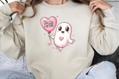 Retro Valentines Day Ghosts Clipart PNG Product Image 1