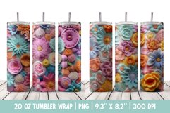 3d Flowers Tumbler Bundle | Wildflowers Tumbler Wrap Product Image 2