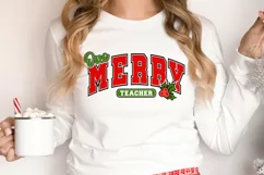One Merry Teacher SVG, Merry Teacher SVG, Christmas teacher Product Image 2