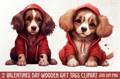 Cute Valentine Dog Clipart, Valentines Day Dog Clipart Product Image 1