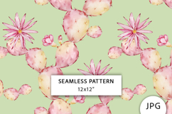Watercolor Cactus Seamless Pattern Product Image 1